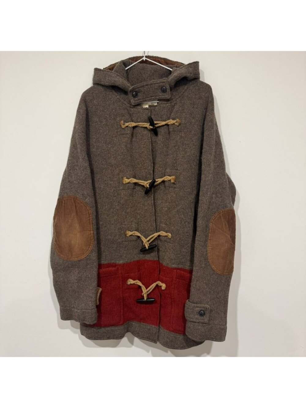 Ralph Lauren Denim & Supply Wool Toggle Duffle Coat Size L Brown Red